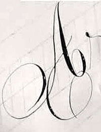 image of the letter A in copperplate handwriting